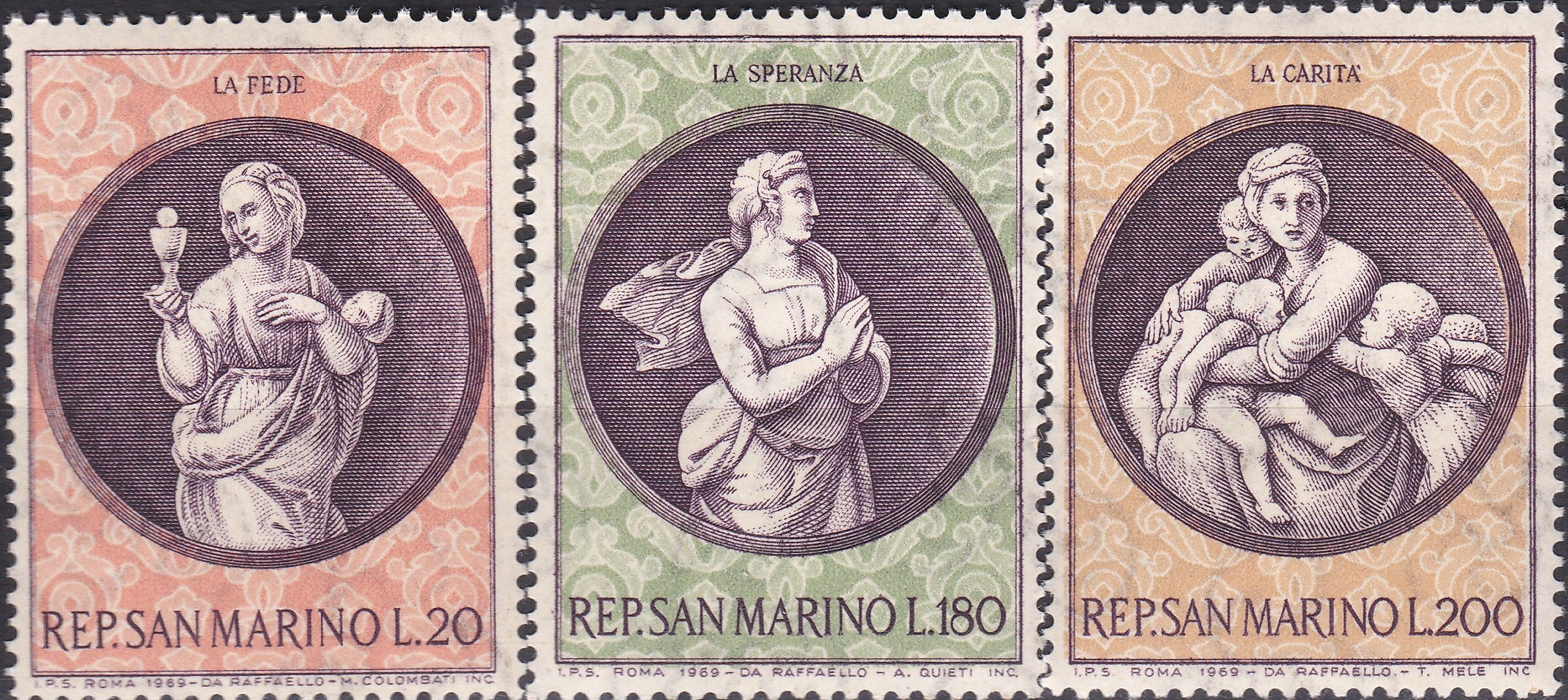 Timbre San Marino MNH 1969 Personalități