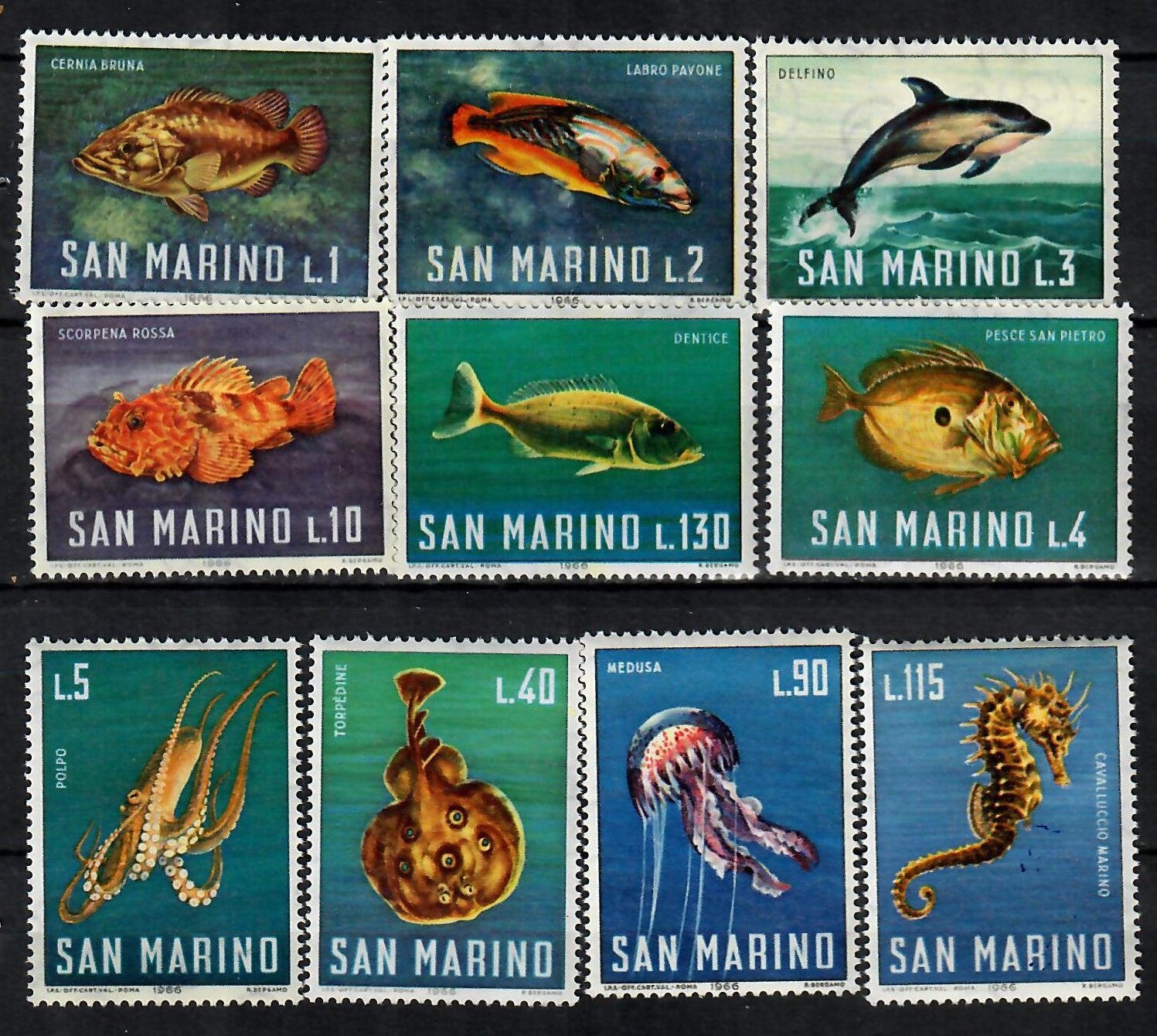 Timbre San Marino MNH 1966 Fauna