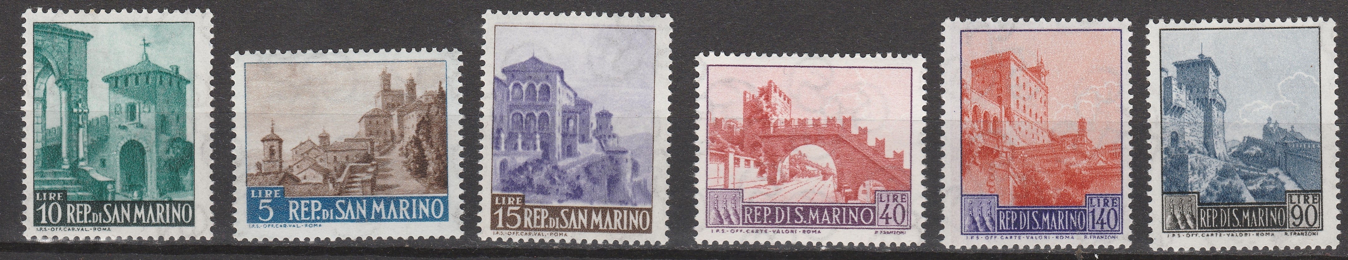 Timbre San Marino MNH 1966 Construcții