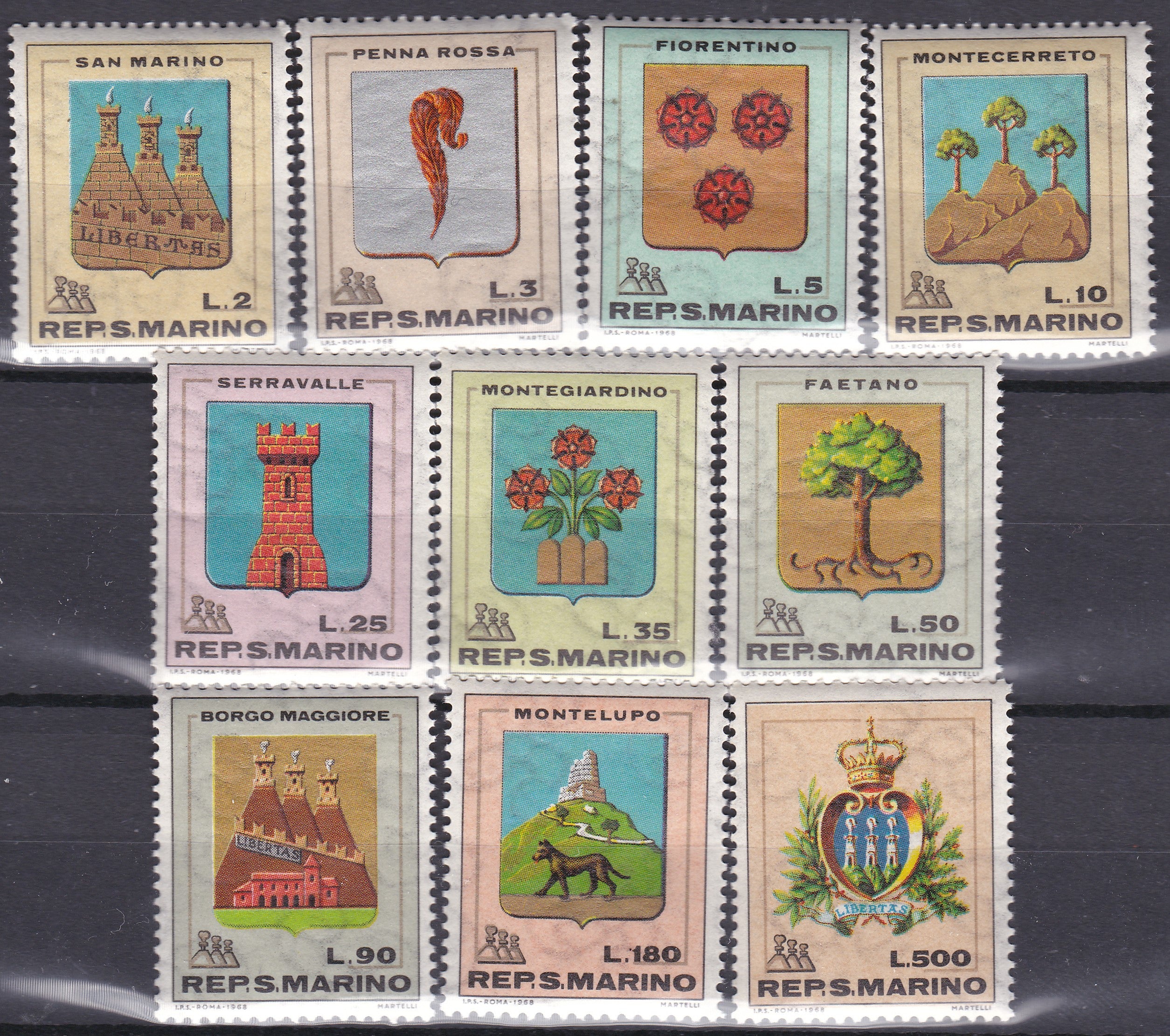 Timbre San Marino MNH 1968 Istorie