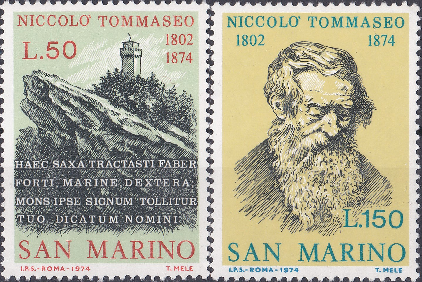 Timbre San Marino MNH 1974 Personalități