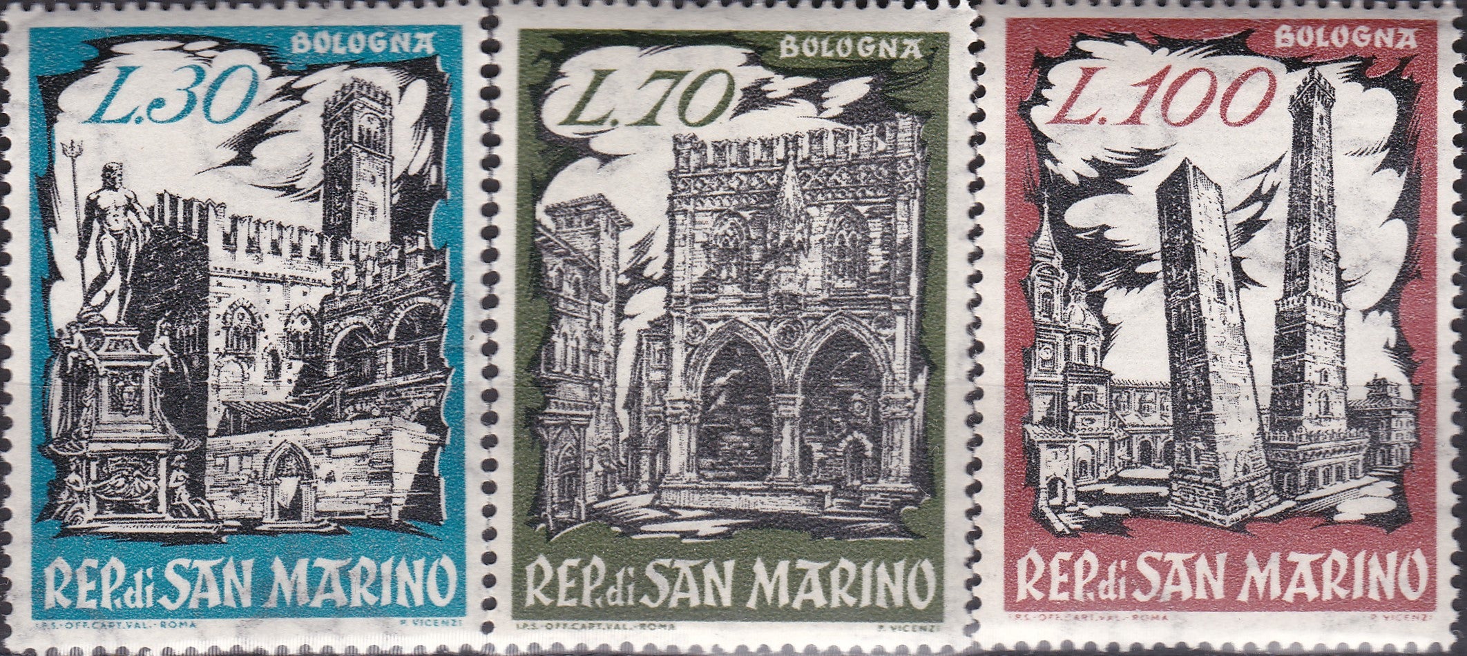 Timbre San Marino MNH 1961 Construcții