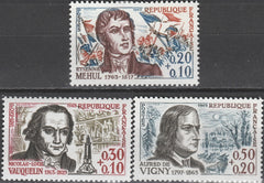 Serie timbre Franța 1963 MNH - Personalități celebre: Méhul, Vauquelin, Vigny (SKU R1CLS8FRA12)
