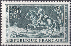 Timbru Franța 1964 MNH - Journée du timbre – Courrier à cheval (SKU R1CLS8FRA25)