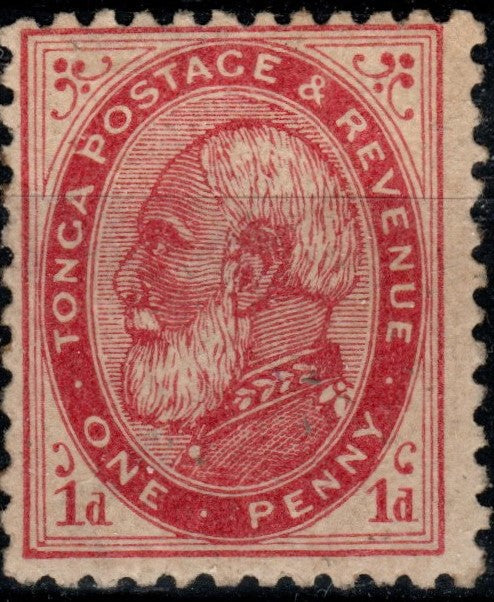 Serie timbre Tonga 1886 MH - Regele George Tupou I, 1 penny (SKU Cod 36250)