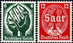 Serie timbre Germania 1934 MNH - Plebiscitul din Saar, 6 și 12 pfennigi (SKU Cod 36505)