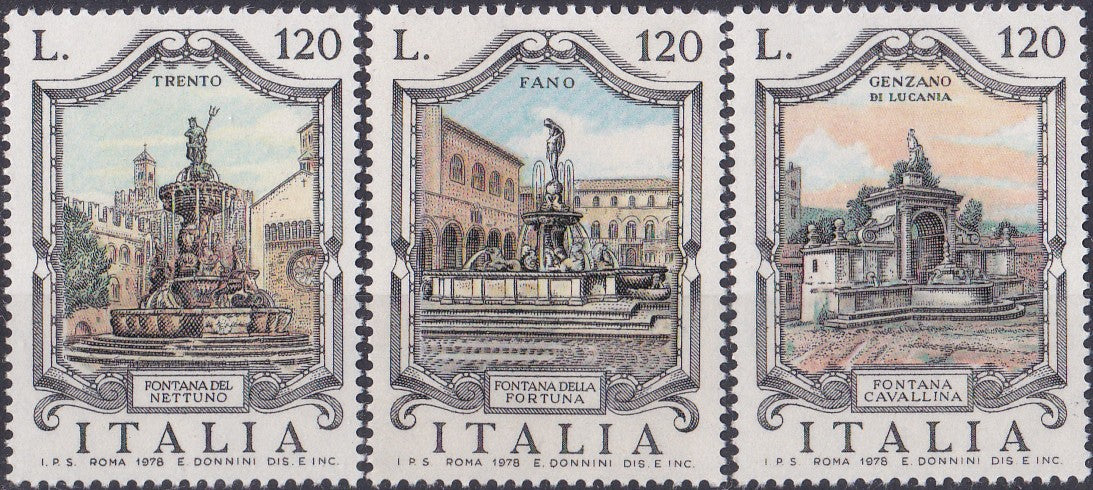 Timbru Italia 1978 Arhitectură - fântâni