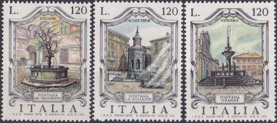 Timbru Italia 1979 Arhitectură - fântâni