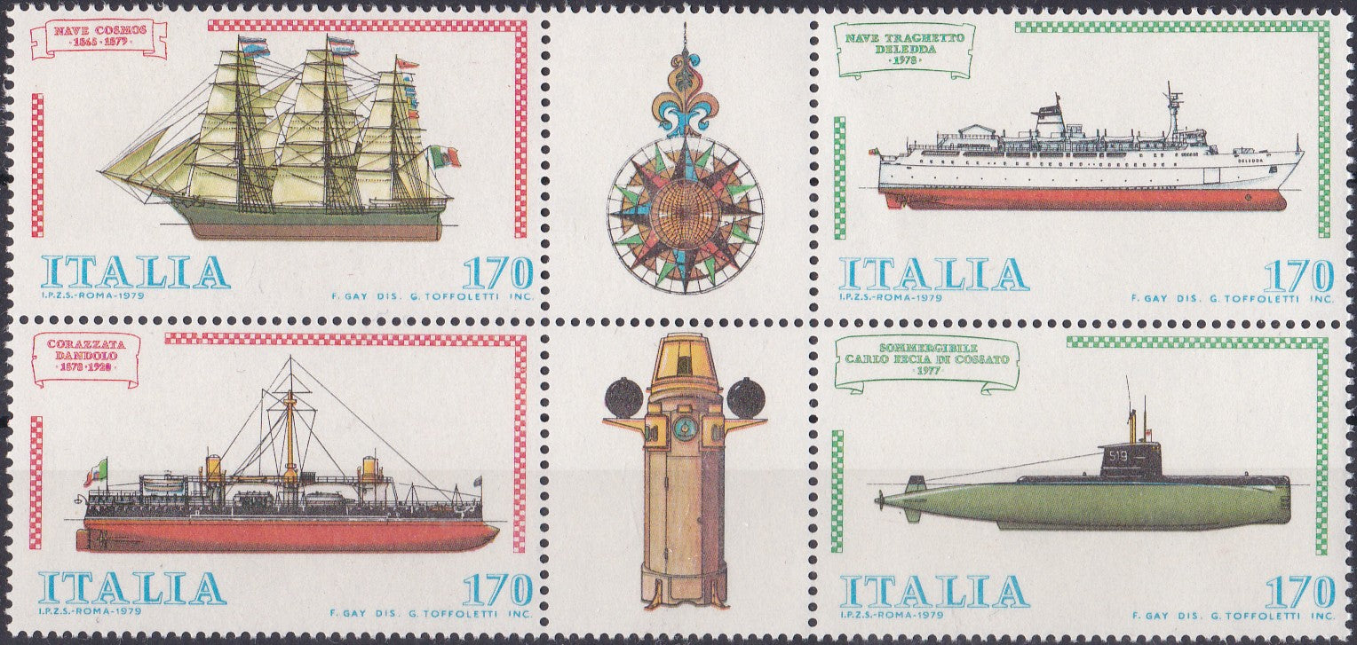 Timbru Italia 1979 Nave și marină