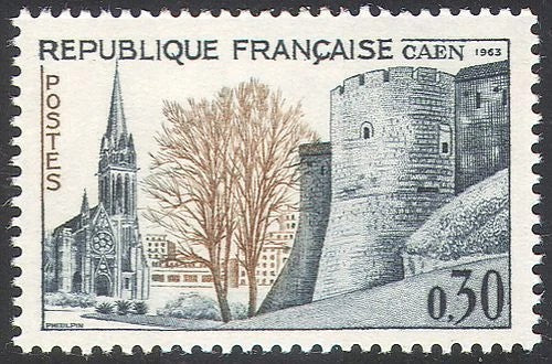 Timbru Franța 1963 MNH - Caen – Congresul Societăților Filatelice (SKU R1CLS8FRA13)