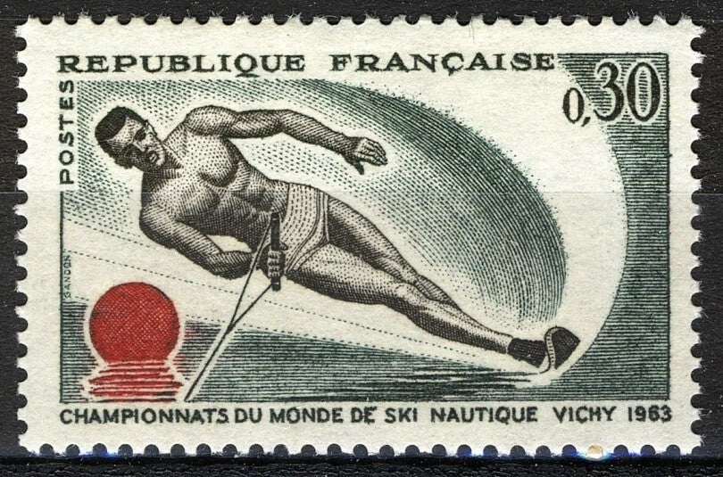 Timbru Franța 1963 MNH - Campionatele Mondiale de Schi Nautic – Vichy (SKU R1CLS8FRA16)
