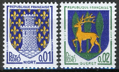 Serie timbre Franța 1964 MNH - Armoriile orașelor Niort și Guéret (SKU R1CLS8FRA22)