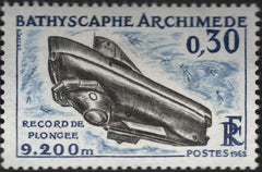 Timbru Franța 1963 MNH - Bathyscaphe Archimède (SKU R1CLS8FRA2)