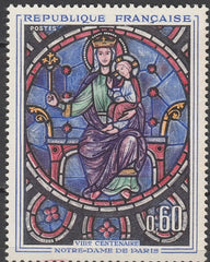 Timbru Franța 1964 MNH - Vitraliu Notre-Dame de Paris – VIII-a centenar (SKU R1CLS8FRA32)