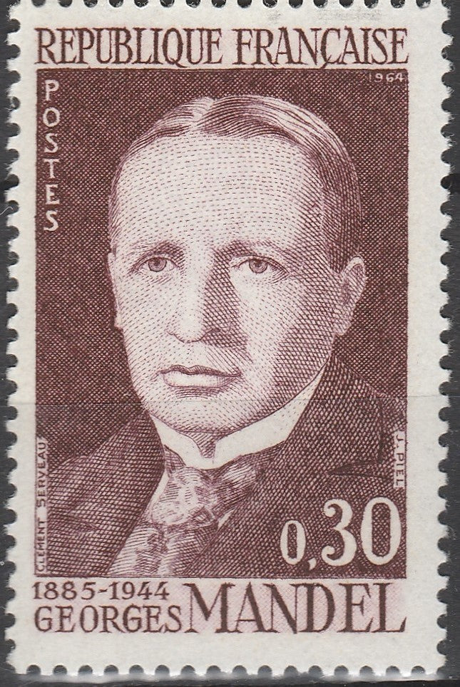 Timbru Franța 1964 MNH - Georges Mandel, om politic și rezistent (SKU R1CLS8FRA40)