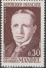 Timbru Franța 1964 MNH - Georges Mandel, om politic și rezistent (SKU R1CLS8FRA40)
