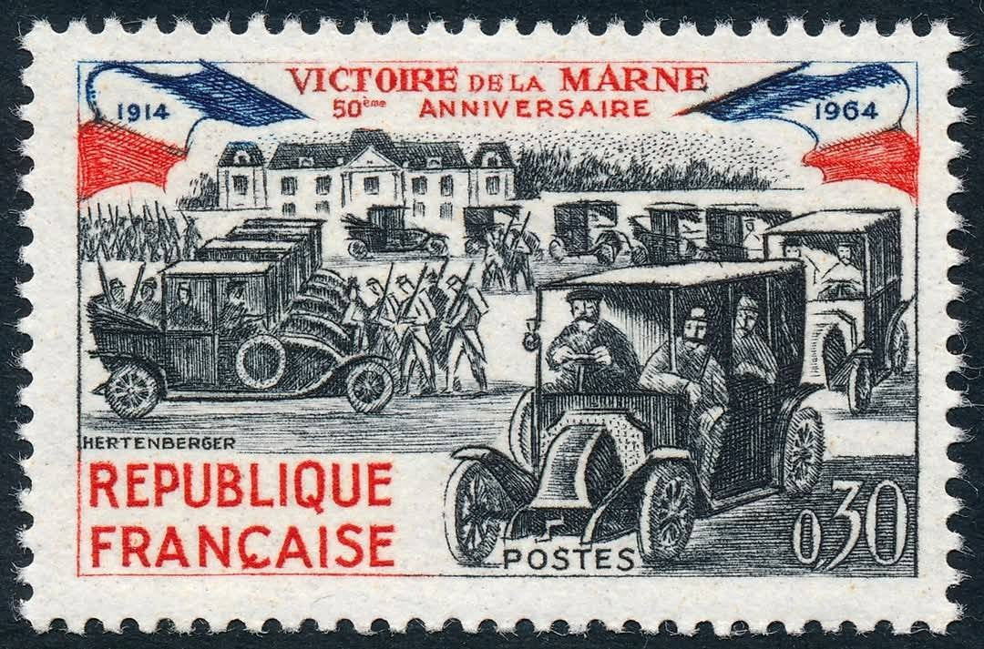 Timbru Franța 1964 MNH - 50e anniversaire - Victoire de la Marne (SKU R1CLS8FRA44)