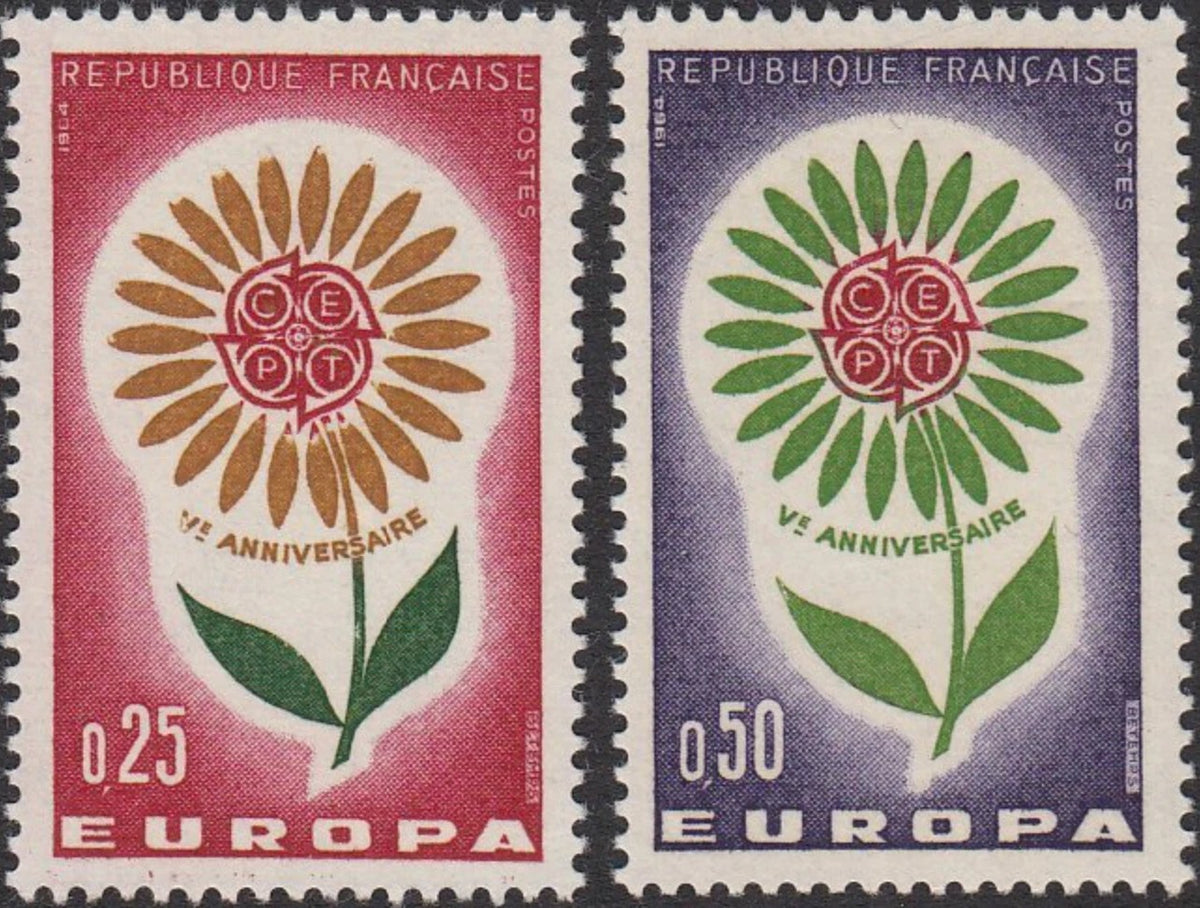Serie timbre Franța 1964 MNH - Europa CEPT - Al V-lea aniversar (SKU R1CLS8FRA45)