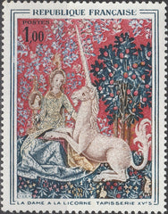 Timbru Franța 1964 MNH - La Dame à la licorne - Tapisserie de Cluny (SKU R1CLS8FRA46)