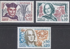 Serie timbre Franța 1963 MNH - Personalități celebre: Amyot, Marivaux, Daviel (SKU R1CLS8FRA4)