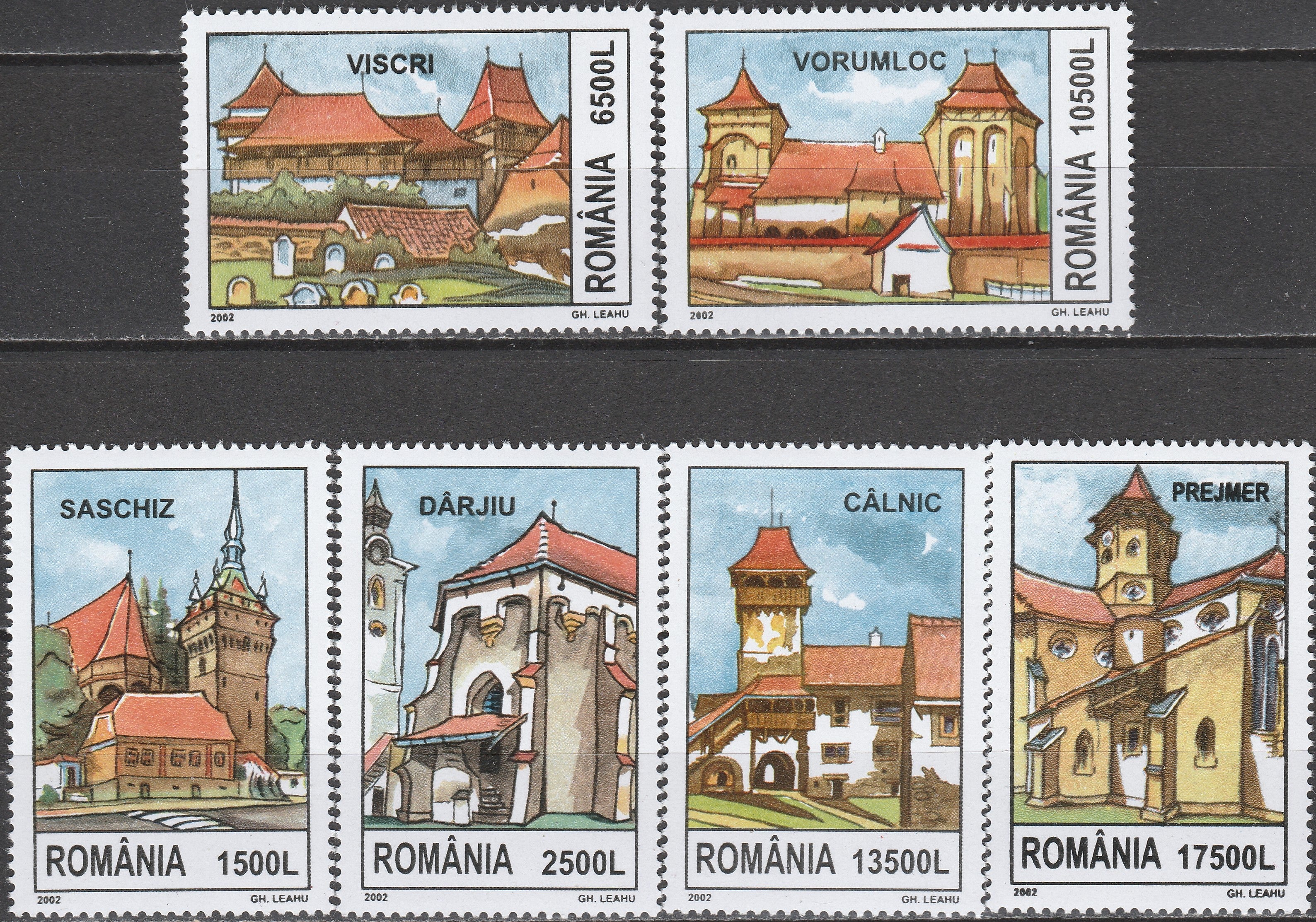 Timbru România Biserici fortificate din Transilvania – 2002 MNH (ROM1)