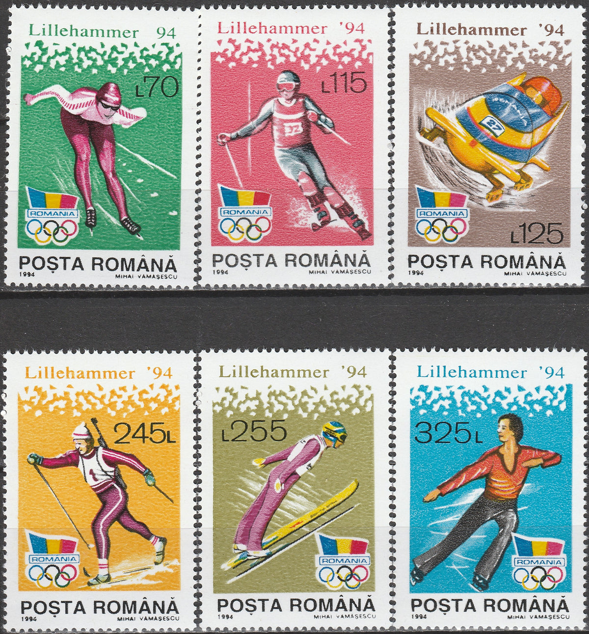 Timbru România Jocurile Olimpice de iarnă Lillehammer '94 – 1994 MNH (ROM12)