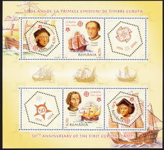 Timbru România 50 de ani de la primele emisiuni Europa – 2005 MNH (ROM20)