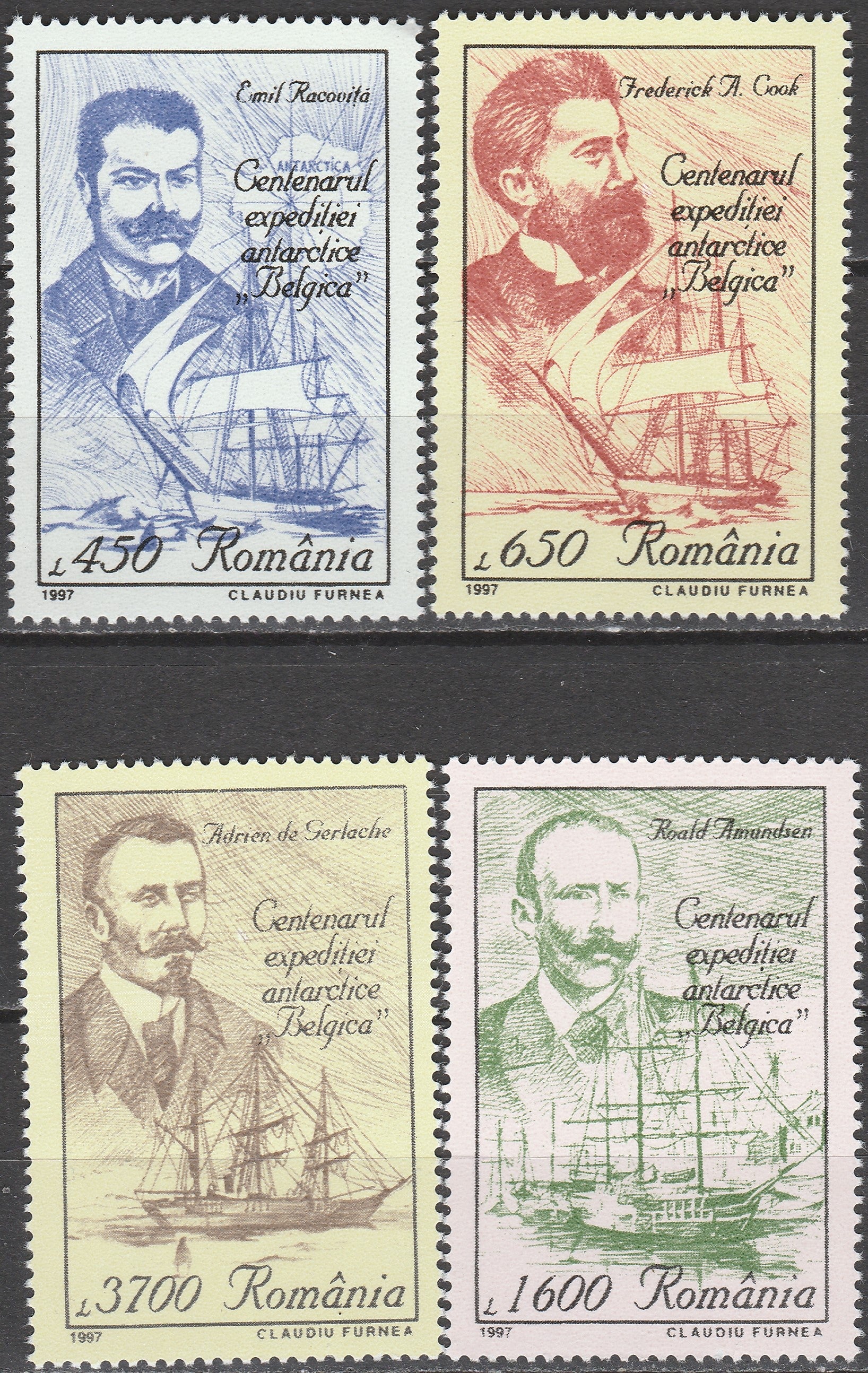 Timbru România Centenarul expediției antarctice „Belgica” – 1997 MNH (ROM24)