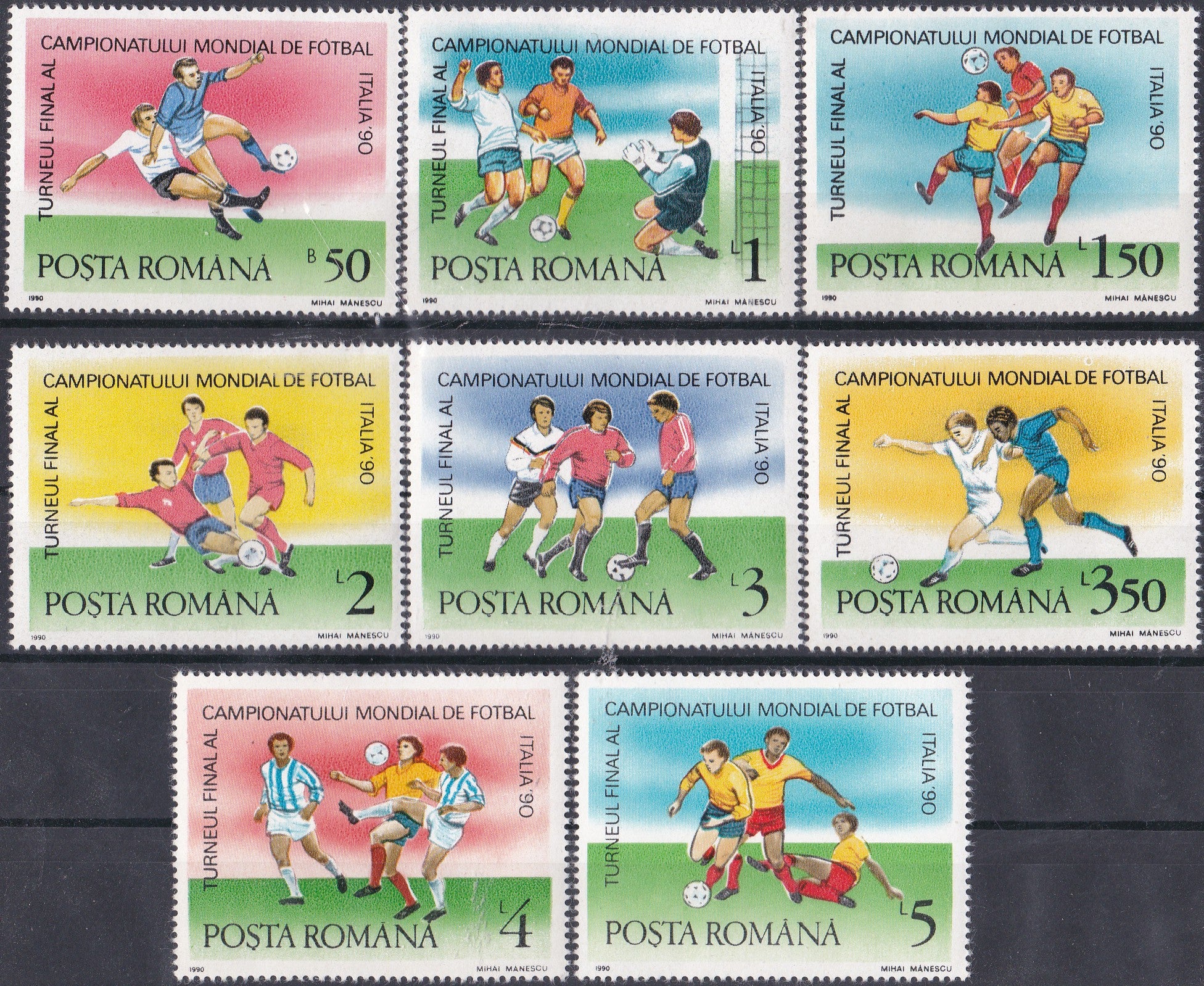 Timbru România Campionatul Mondial de Fotbal Italia '90 – 1990 MNH (ROM5)