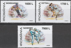 Timbru România Sporturi moderne: snowboarding, softball și taekwondo – 1999 MNH (ROM6)