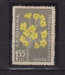 Romania 1957 Flora carpatina 1,55 lei cu M EROARE